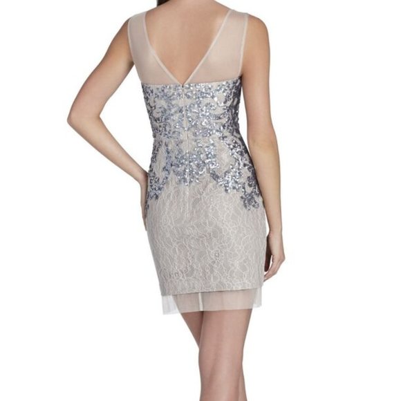 BCBGMAXAZRIA ABIGAIL PAISLEY SEQUINED COCKTAIL DRESS - Picture 2 of 14